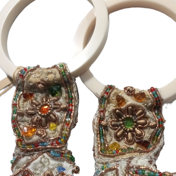 Made in India Wristlet Bangle bag W/Beaded detail SZ Small - Picture 4 of 9